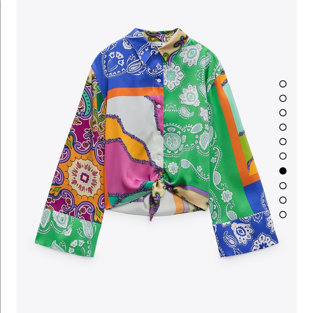 Zara tied patchwork shirt and shorts